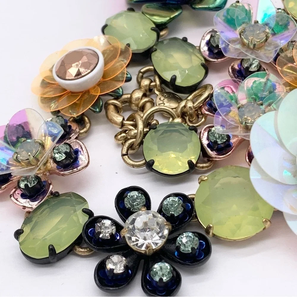J. Crew Sequin Brulee Flower Necklace